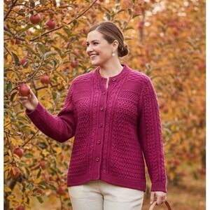LL Bean Womens Elevated Casual Fisherman Cardigan Sweater Size XL Everyday Chic